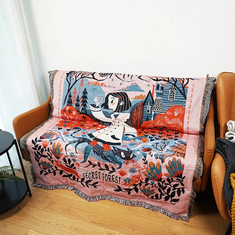 Gothic-Style Line Blanket - Multi-Use Design 160*220cm - Mekamart Australia