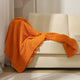 Orange Plush Solid Color Knitted Blanket for Sofa and Office - Cozy Comfort - Mekamart Australia