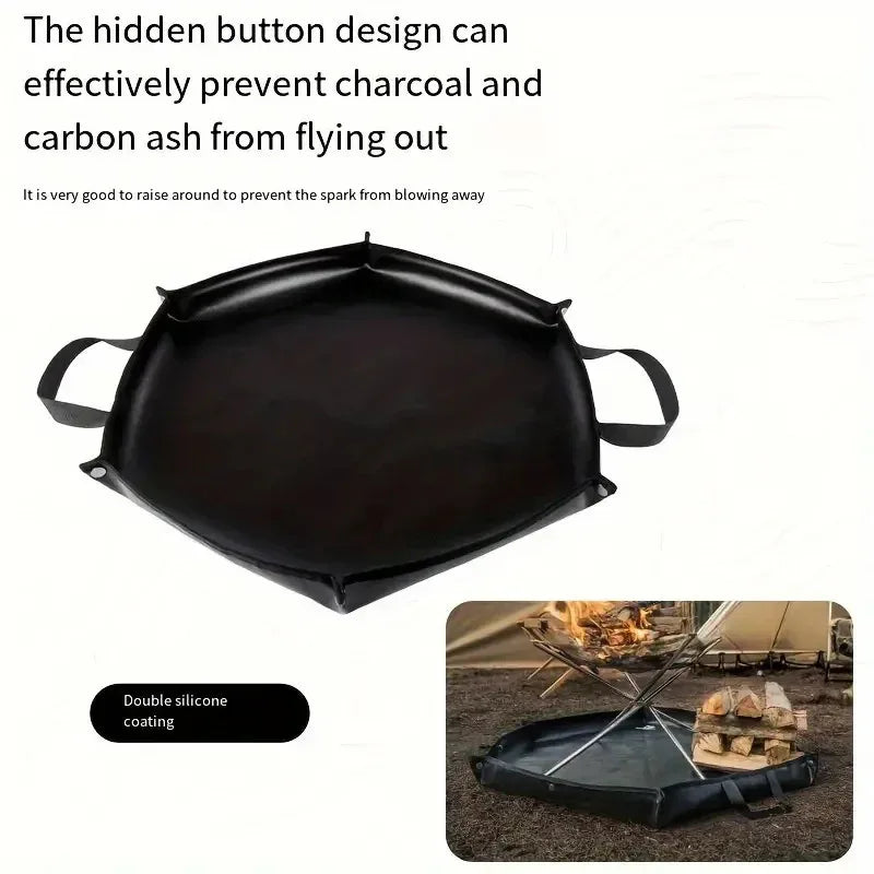 64cm Hexagonal Double-Sided Silicone Fireproof Mat for BBQ and Camping - Mekamart Australia