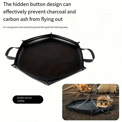 64cm Hexagonal Double-Sided Silicone Fireproof Mat for BBQ and Camping - Mekamart Australia