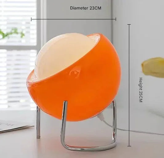 25cm Orange Creamy-Style Table Lamp with 3-Color Dimming - USB - Mekamart Australia