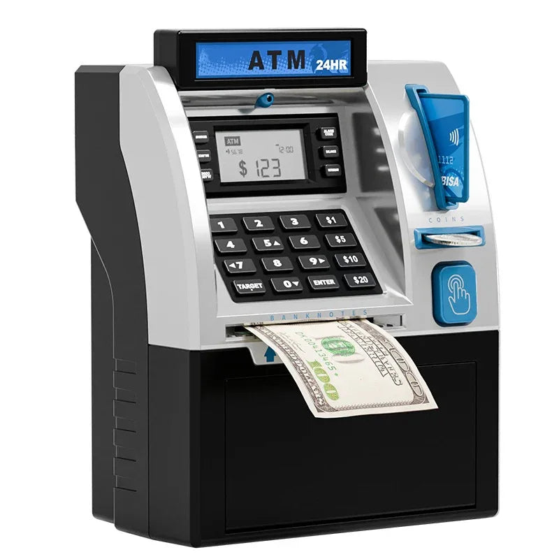 Kids ATM Savings Bank - Electronic Piggy Bank with Debit Card, PIN(black) - Mekamart Australia