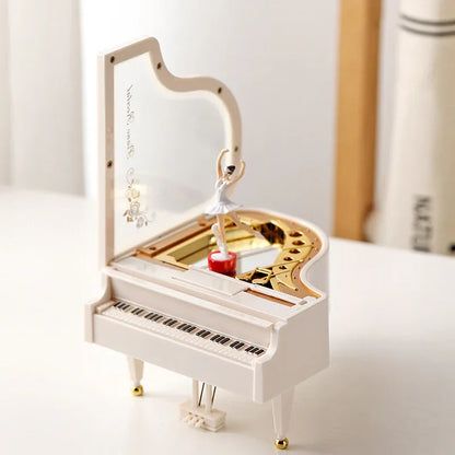 Classical Grand Piano Music Box with Dancing Ballerina(Dancing girl version - white) - Mekamart Australia