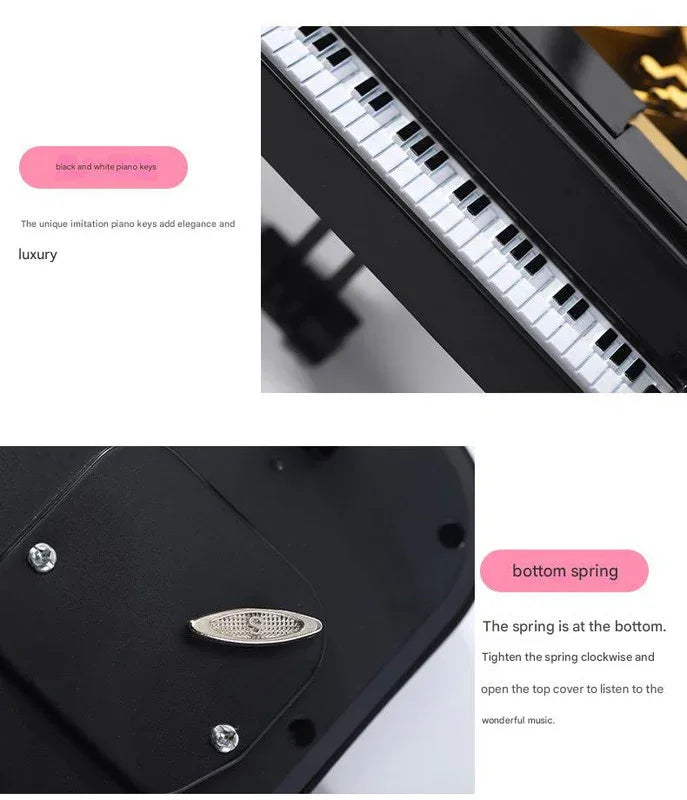Classical Grand Piano Music Box with Dancing Ballerina(Dancing girl version - white) - Mekamart Australia