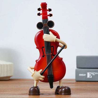 Dancing Musical Instrument Figurines - Wind-Up Guitar & Cello Toys with Moving Parts(Violin) - Mekamart Australia