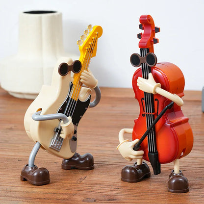 Dancing Musical Instrument Figurines - Wind-Up Guitar & Cello Toys with Moving Parts(Violin) - Mekamart Australia