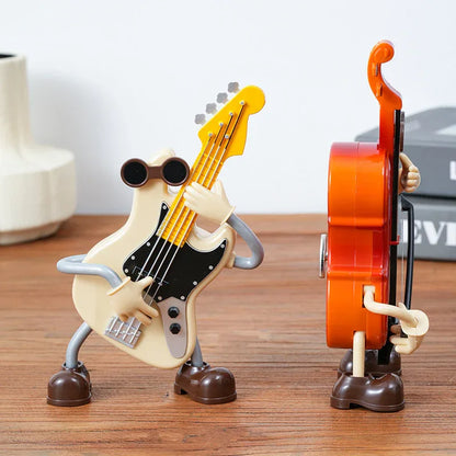 Dancing Musical Instrument Figurines - Wind-Up Guitar & Cello Toys with Moving Parts(Violin) - Mekamart Australia