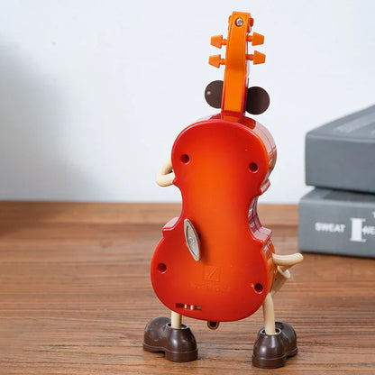 Dancing Musical Instrument Figurines - Wind-Up Guitar & Cello Toys with Moving Parts(Guitar) - Mekamart Australia