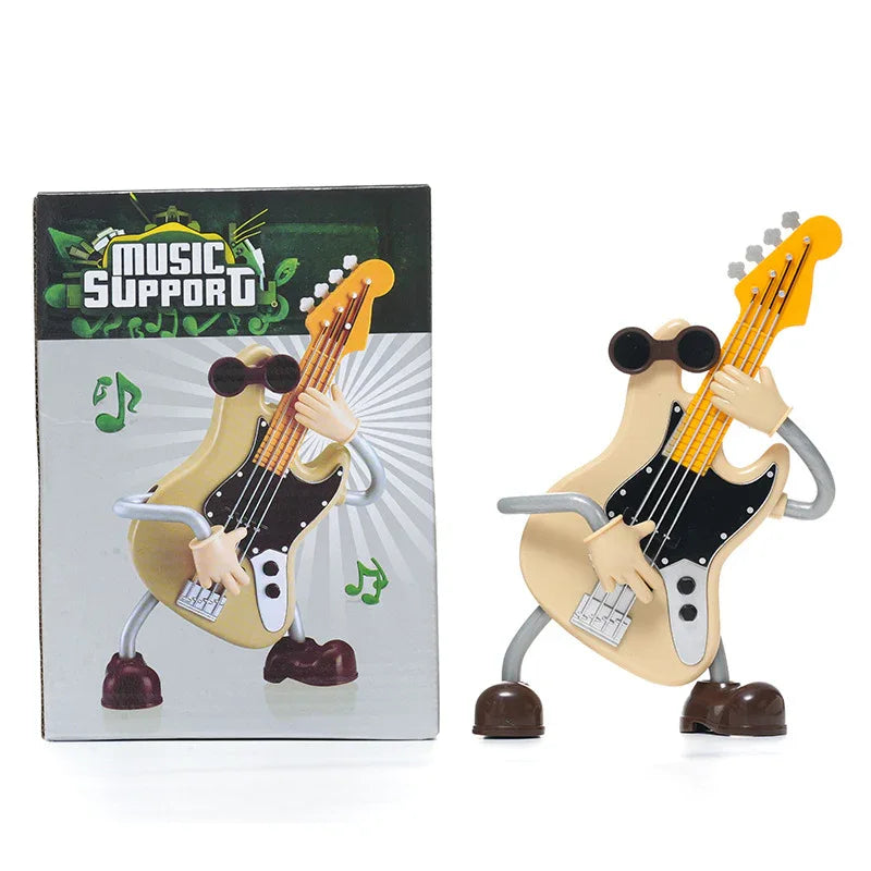 Dancing Musical Instrument Figurines - Wind-Up Guitar & Cello Toys with Moving Parts(Guitar) - Mekamart Australia