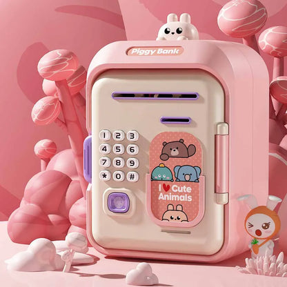 Interactive Kids' Piggy Bank Safe with Music, Stories & Password Lock(Pink) - Mekamart Australia