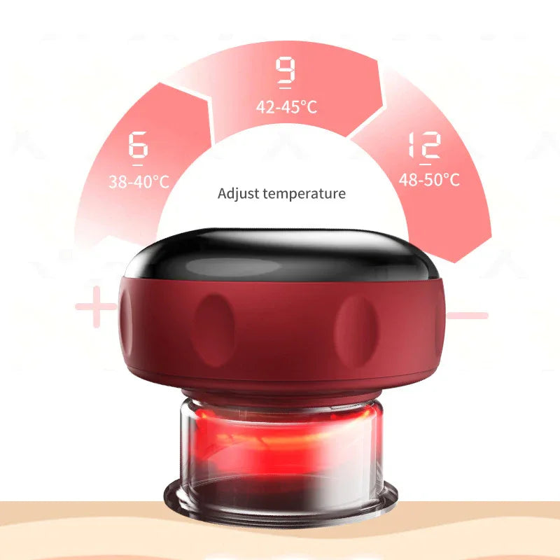 Smart Electric Cupping Therapy Massager - Adjustable Suction & Heat, Red Light Therapy, USB-C Rechargeable(White) - Mekamart Australia