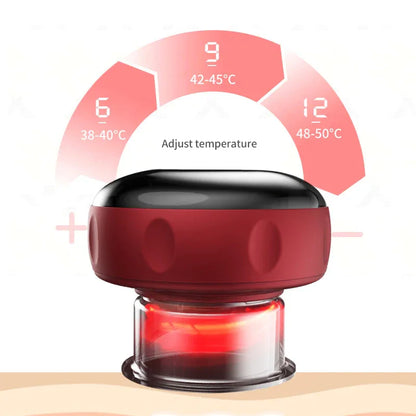 Smart Electric Cupping Therapy Massager - Adjustable Suction & Heat, Red Light Therapy, USB-C Rechargeable(White) - Mekamart Australia