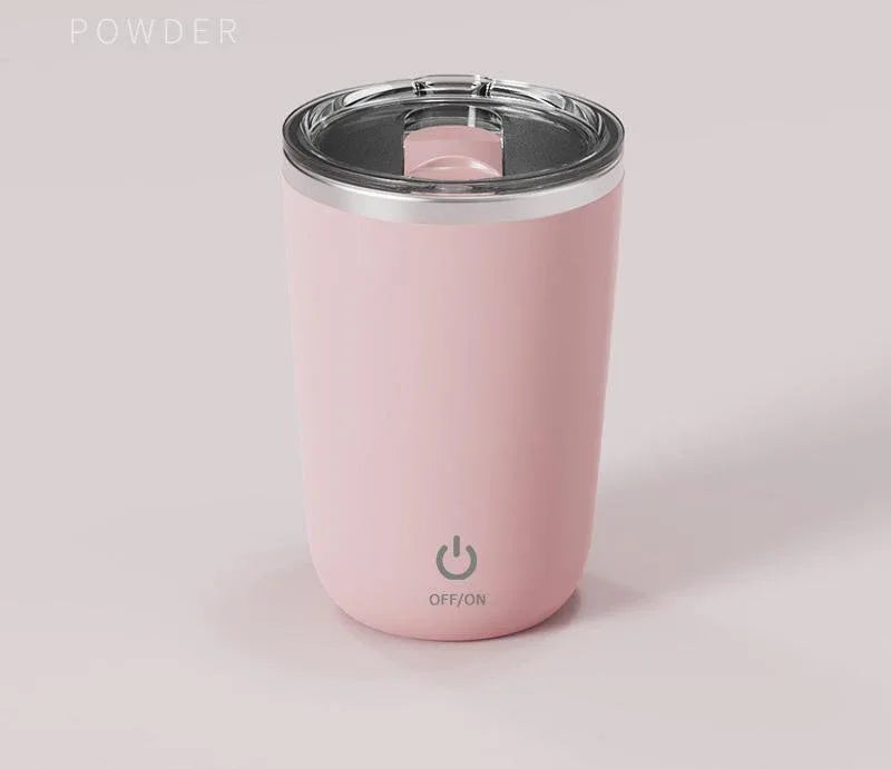 Mini Portable Electric Self-Stirring Mug - USB-C Rechargeable, 4-Hour Use, Stainless Steel (pink) - Mekamart Australia