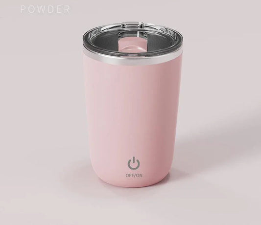 Mini Portable Electric Self-Stirring Mug - USB-C Rechargeable, 4-Hour Use, Stainless Steel (pink) - Mekamart Australia