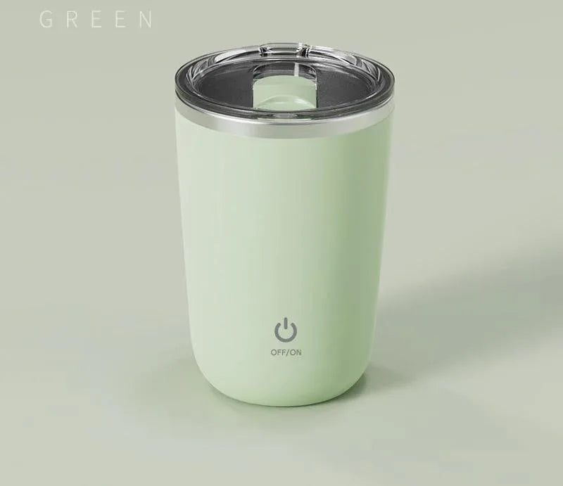 Mini Portable Electric Self-Stirring Mug - USB-C Rechargeable, 4-Hour Use, Stainless Steel (Green) - Mekamart Australia