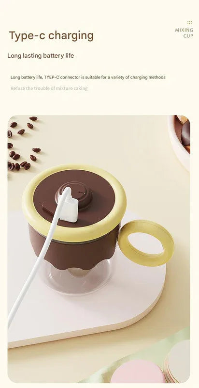 Automatic Self-Stirring Coffee Mug - 400ml, 5000RPM, USB-C Rechargeable with Trident Stirring Rod(green) - Mekamart Australia