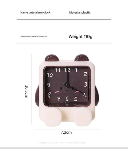 Adorable Cartoon Animal Alarm Clock - Silent Quartz Movement, Loud Alarm, Battery Operated(white) - Mekamart Australia