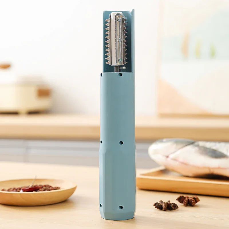 Electric Fish Scaler - Waterproof, Stainless Steel, Brushless Motor, Infinitely Variable Speed(blue) - Mekamart Australia