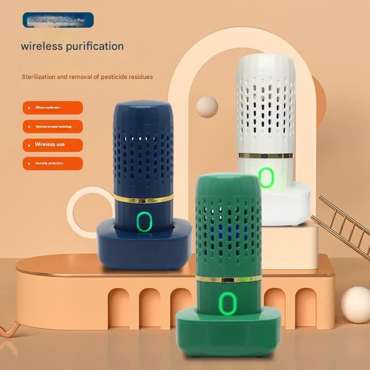 Wireless Fruit & Vegetable Purifier - Electrolytic Cleaning, Removes Residue, IPX7 Waterproof(white) - Mekamart Australia