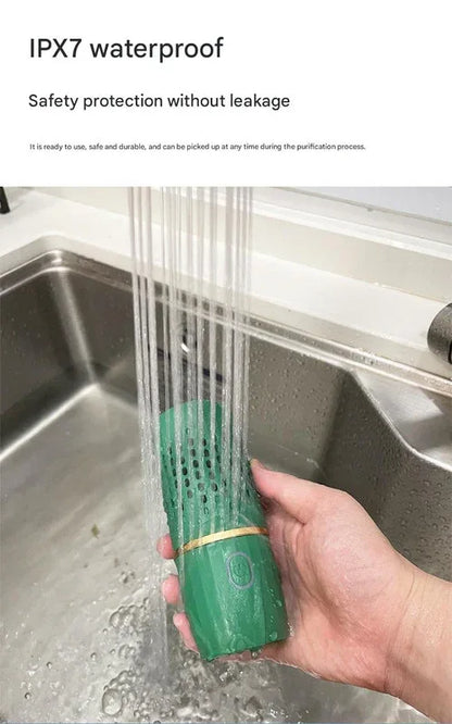 Wireless Fruit & Vegetable Purifier - Electrolytic Cleaning, Removes Residue, IPX7 Waterproof(green) - Mekamart Australia