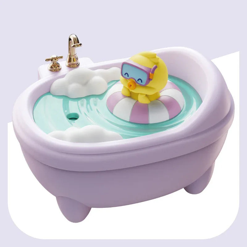 Adorable Bathtub Humidifier with Colorful Night Light - USB-C, 340ml, Auto Shut-Off(Purple Duck) - Mekamart Australia