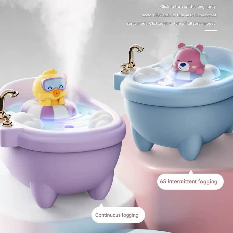 Adorable Bathtub Humidifier with Colorful Night Light - USB-C, 340ml, Auto Shut-Off(Green Dragon) - Mekamart Australia