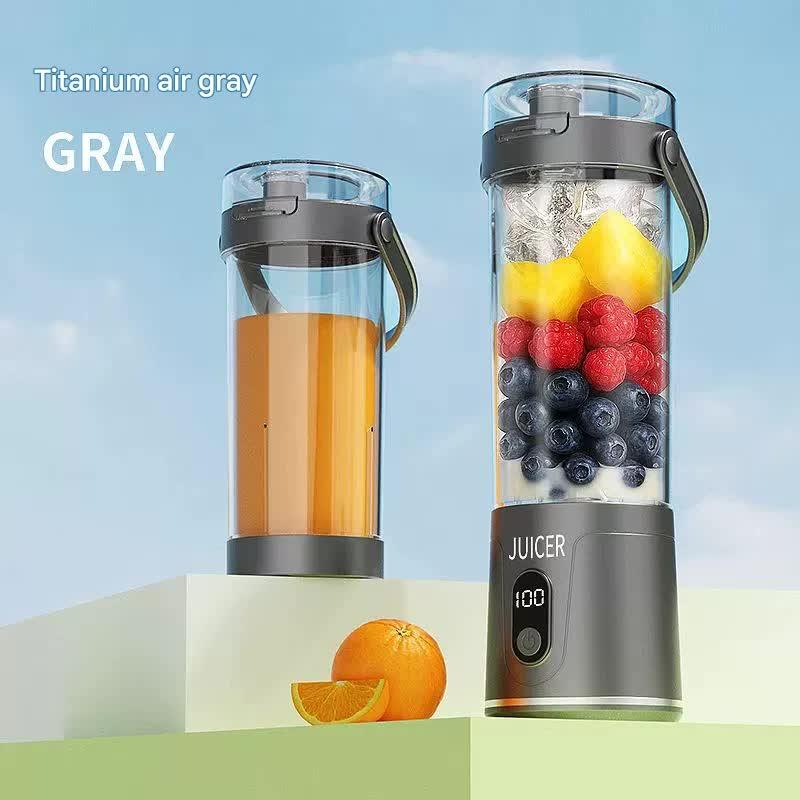 Portable Wireless Juicer Cup - 600ml, 12-Blade, USB-C Rechargeable Smoothie Blender(grey) - Mekamart Australia