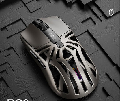 Tri-Mode Wireless Gaming Mouse - 1KHz Polling, 10000 DPI, Digital Display, Lightweight 73g(grey)