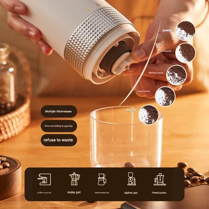 Wireless Portable Electric Coffee Grinder - Adjustable Coarseness, USB-C Rechargeable, One-Touch Operation(grey) - Mekamart Australia