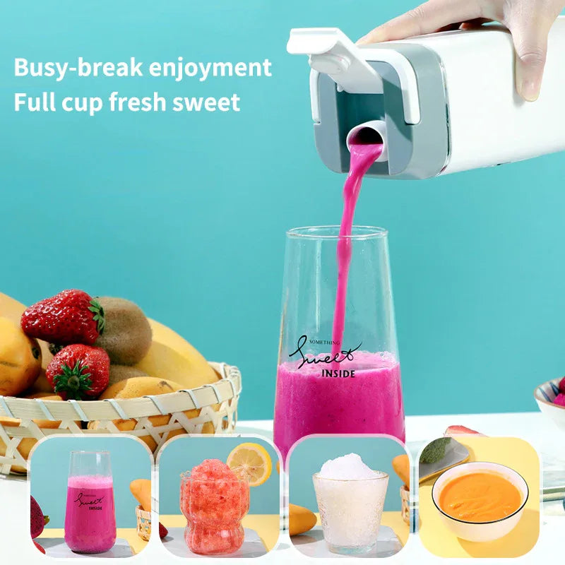 White Rechargeable Travel Blender Cup - 12 Blades, Digital Display, Self-Cleaning - Mekamart Australia