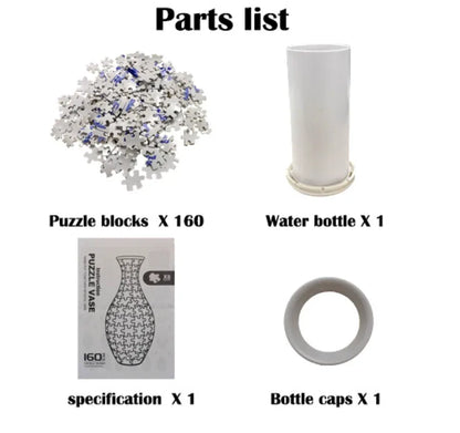 Unique 3D Puzzle Vase with Built-in Water Holder - Fun DIY Project (Waves) - Mekamart Australia