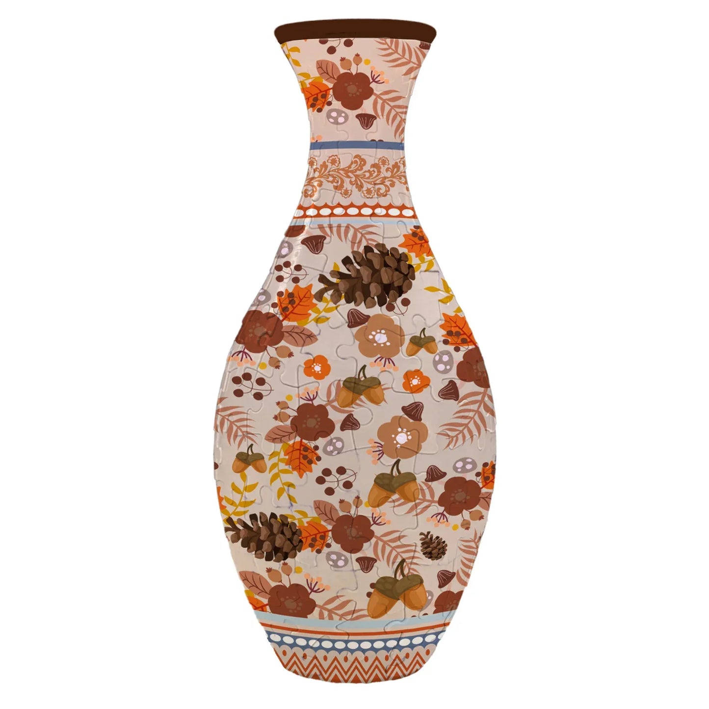 Unique 3D Puzzle Vase with Built-in Water Holder - Fun DIY Project (Autumn) - Mekamart Australia