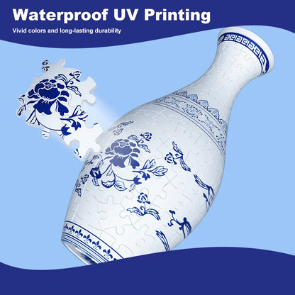 Unique 3D Puzzle Vase with Built-in Water Holder - Fun DIY Project (Autumn) - Mekamart Australia