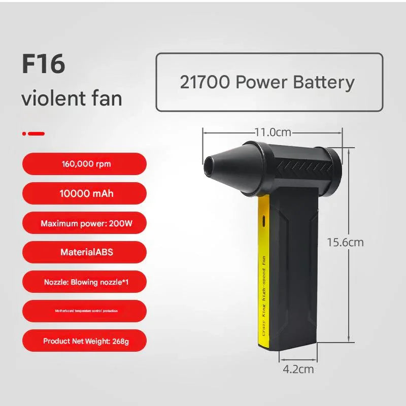 Portable Jet Fan - 200W Powerful Handheld Air Duster & Blower (Red flower color) - Mekamart Australia