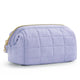 Purple Chic Quilted Puffer Makeup Bag - Large Capacity Travel Cosmetic Organizer with Wide Opening - Mekamart Australia