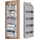 Grey Heavy Duty 5-Tier Over-The-Door Hanging Organizer - Space-Saving Storage with Clear Windows & Mesh Pockets - Mekamart Australia
