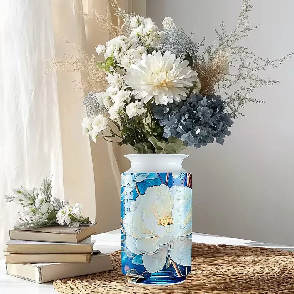 Colorful Style 1 DIY 3D Puzzle Vase - Creative Jigsaw Flower Holder with Waterproof Liner - Decorative Home Accent & Unique Gift - Mekamart Australia