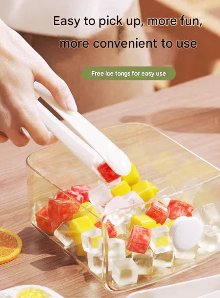 Green Innovative Press-Release Ice Cube Maker - Dual Layer Trays & Storage Bin (48 Cubes) - Mekamart Australia