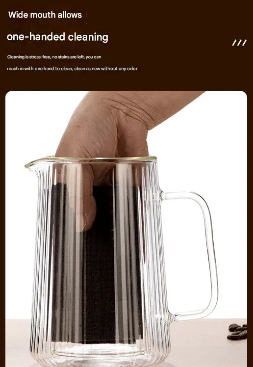 Transparent Elegant Ribbed Double Wall Glass French Press - 350ml Heat Resistant Coffee and Tea Maker with Stainless Steel Filter - Mekamart Australia