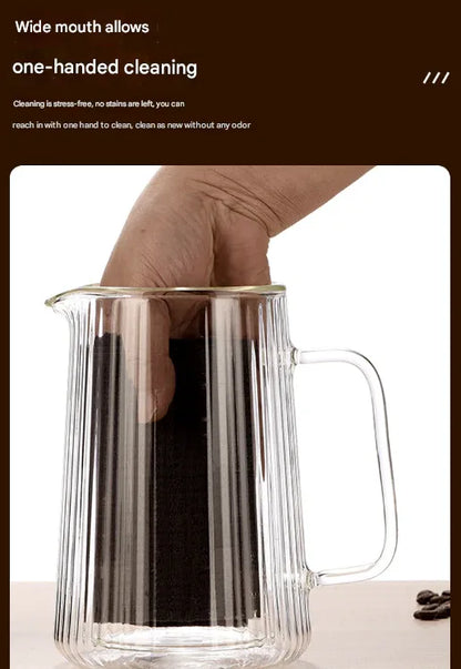 Transparent Elegant Ribbed Double Wall Glass French Press - 350ml Heat Resistant Coffee and Tea Maker with Stainless Steel Filter - Mekamart Australia
