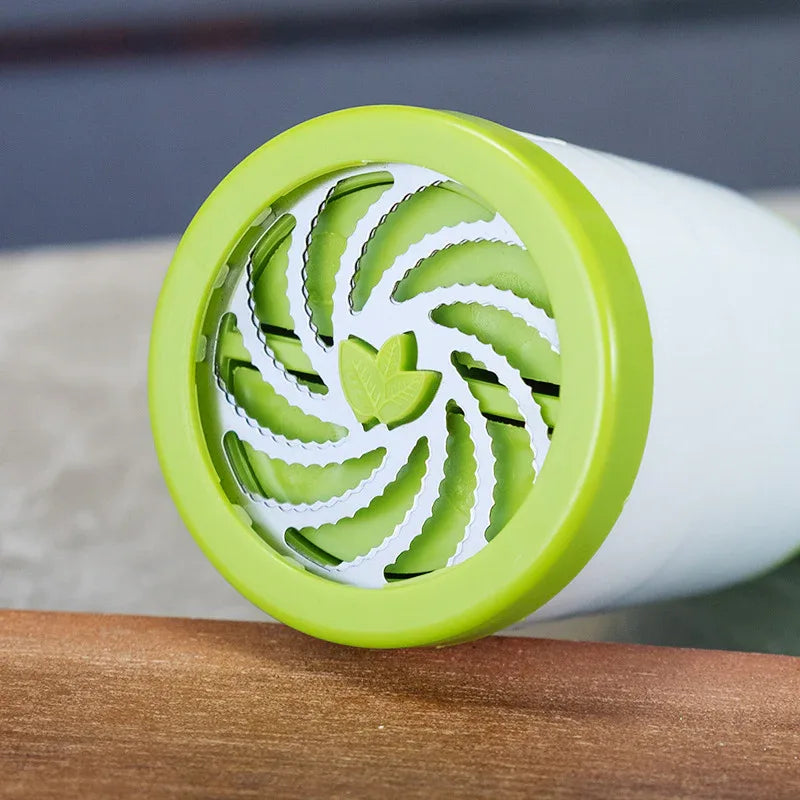 2 Pcs Green and White Manual Rotary Herb Grinder & Spice Mill - Effortless Mincing with Stainless Steel Blades for Fresh Herbs, Garlic & Spices - Mekamart Australia