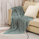 Green Elegant Herringbone Tassel Throw Blanket - Large Acrylic Faux Cashmere Soft Cozy Blanket for Sofa, Bed & Decor (130x240cm) - Mekamart Australia