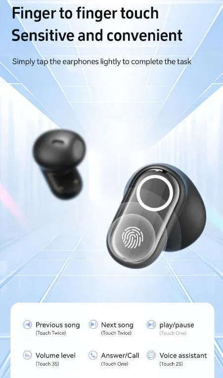 Beige Feather-Light TWS Earbuds - Bluetooth 5.4, Hi-Fi Sound, LED Display Case, 60H+ Playtime, Touch Control - Mekamart Australia