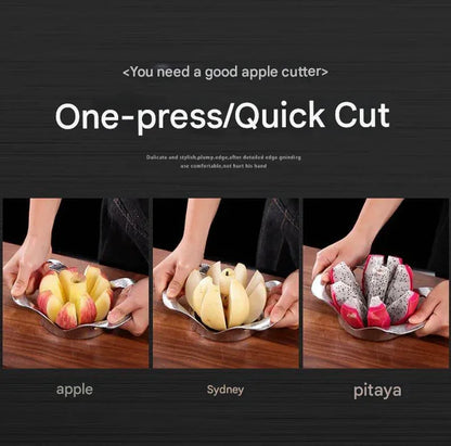 Silver Premium Apple Slicer Corer - Heavy Duty Stainless Steel Fruit Cutter, 12-Slice Divider Kitchen Gadget - Mekamart Australia