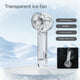 Transparent White Portable Mini Cooling Fan with Semiconductor Ice Compress - USB-C Rechargeable, 3-Speed Turbine & Transparent Design - Mekamart Australia