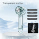 Transparent Green Portable Mini Cooling Fan with Semiconductor Ice Compress - USB-C Rechargeable, 3-Speed Turbine & Transparent Design - Mekamart Australia