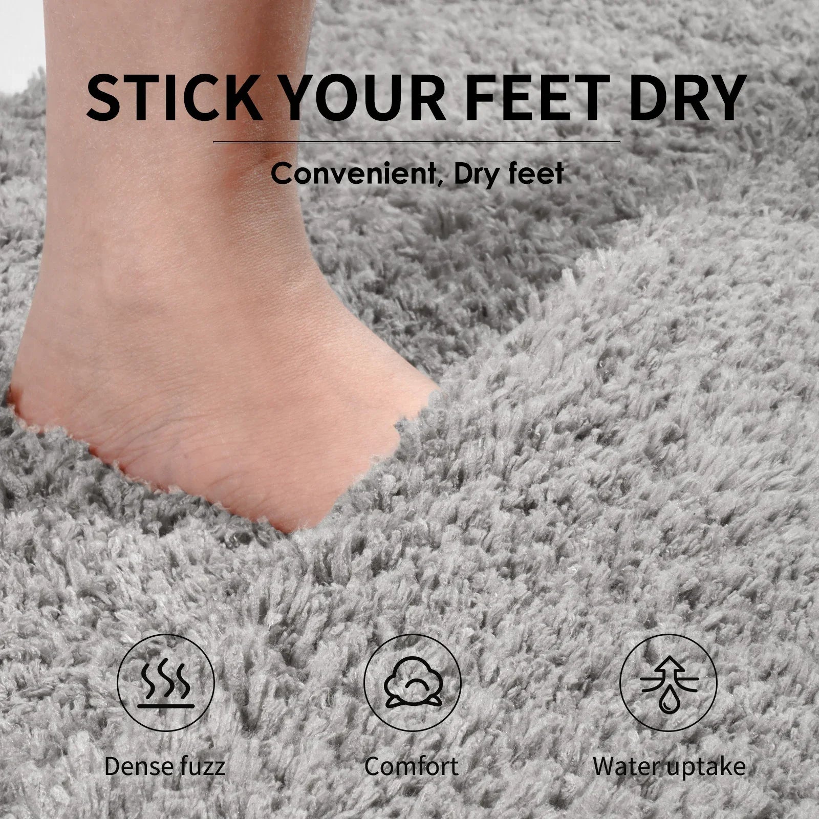 Green Ultra Absorbent Plush Bath Mat - Non-Slip Bathroom Rug with Innovative Foot Drying Pocket - Mekamart Australia