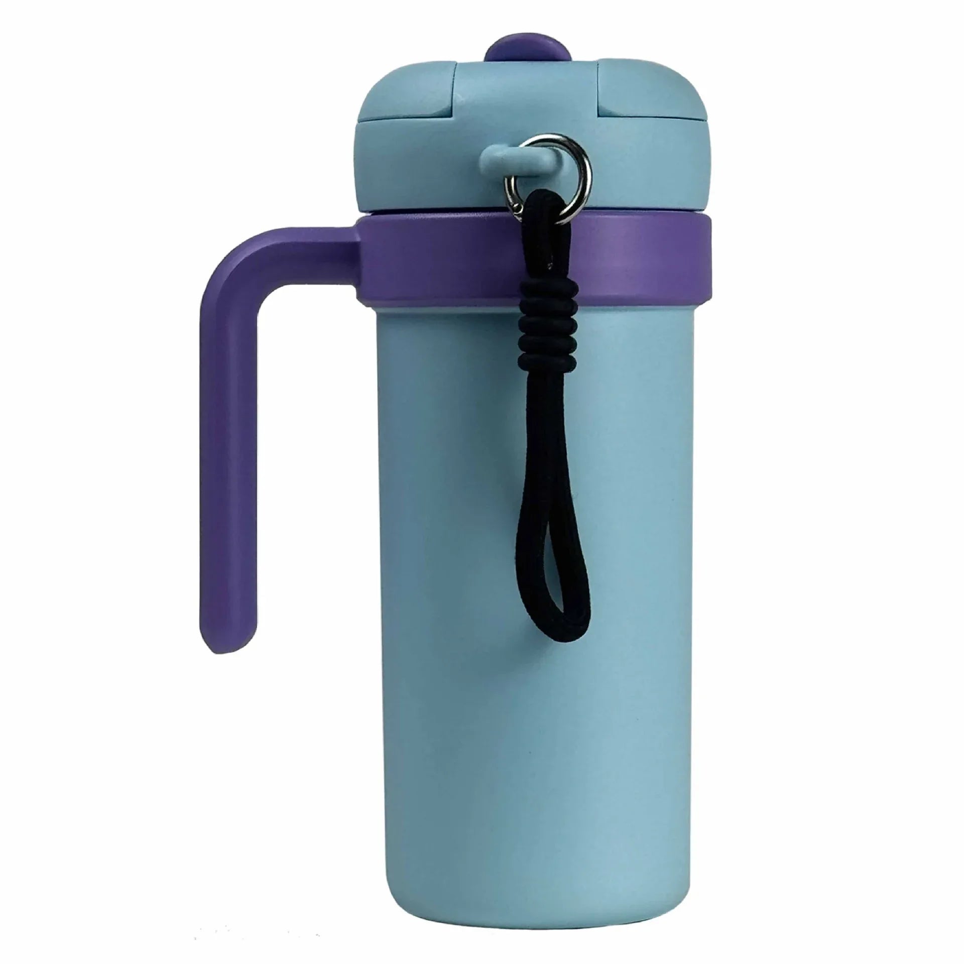 Blue and Purple 700ml Insulated Stainless Steel Tumbler with Handle, Dual-Sip Lid, Straw & Tea Infuser - Mekamart Australia