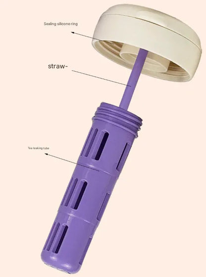 Blue and Purple 700ml Insulated Stainless Steel Tumbler with Handle, Dual-Sip Lid, Straw & Tea Infuser - Mekamart Australia