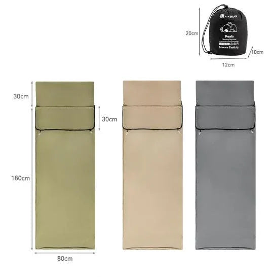 Khaki Ultra-Stretch Sleeping Bag Liner - Portable & Lightweight Envelope Sleep Sack for Camping & Travel - Mekamart Australia